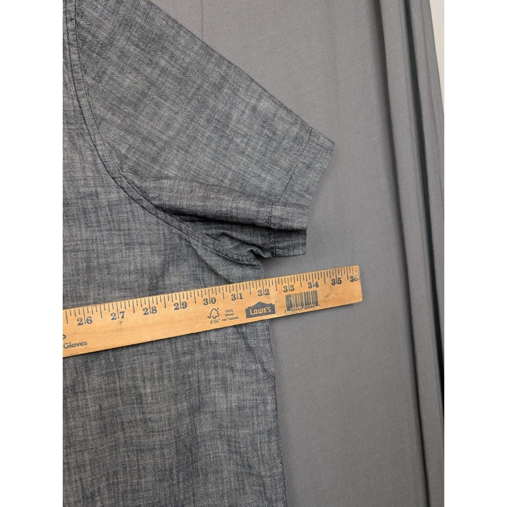 The Foundry Supply Co Mens 4XL Blue Chambray Short Sleeve Button Down Shirt - Picture 3 of 6